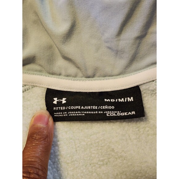 Under Armour Knitted Fleece Womens Medium Sage Wintersweet Grid 1/2 Zip Pullover - Picture 4 of 7